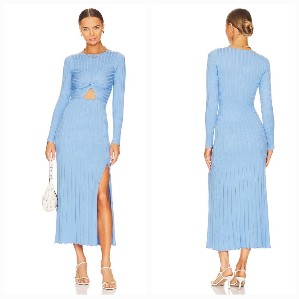 SOVERE Recline Knit Dress in Azure
